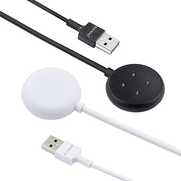 ELUTENG Charger for Google Pixel-Watch,Repalcement USB-A Upgraded Fast Charging Cable Magnetic for Google Pixel Watch,Black/White 39.37 inch
