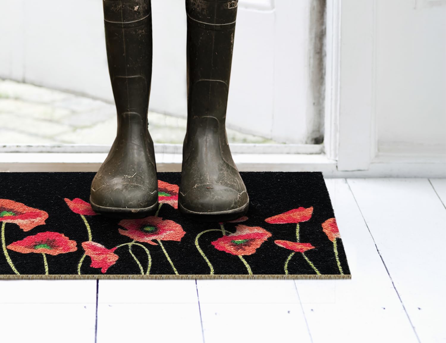 Paillasson En Fibres De Coco Et Caoutchouc Avec Motifs 75 X 45 Cm Oiseau - Paillasson