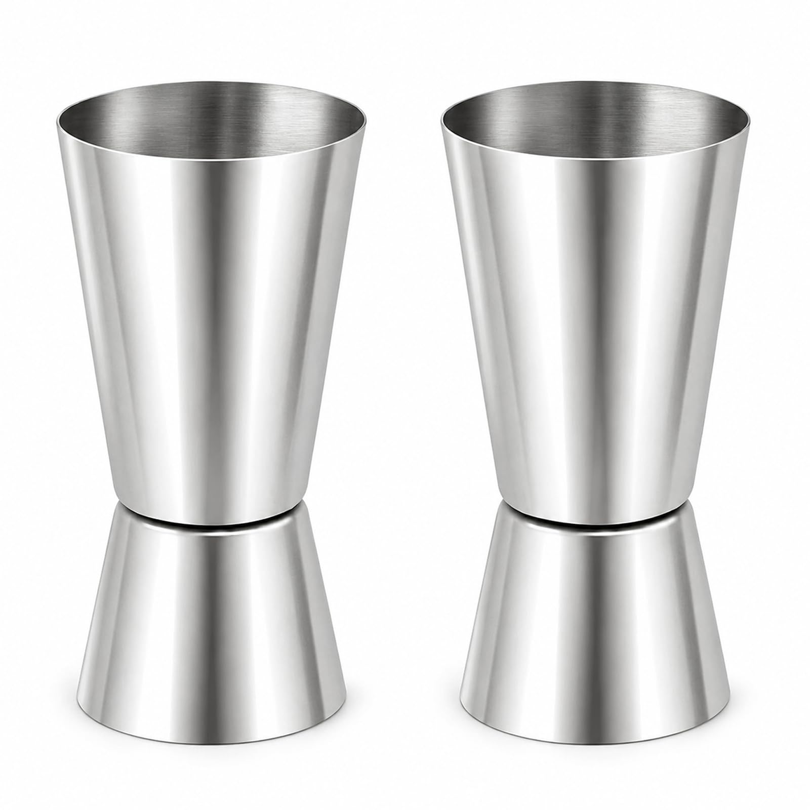 2 Stainless Steel Spirit Measures with 25ml & 50ml Ends Cocktail Jigger Set