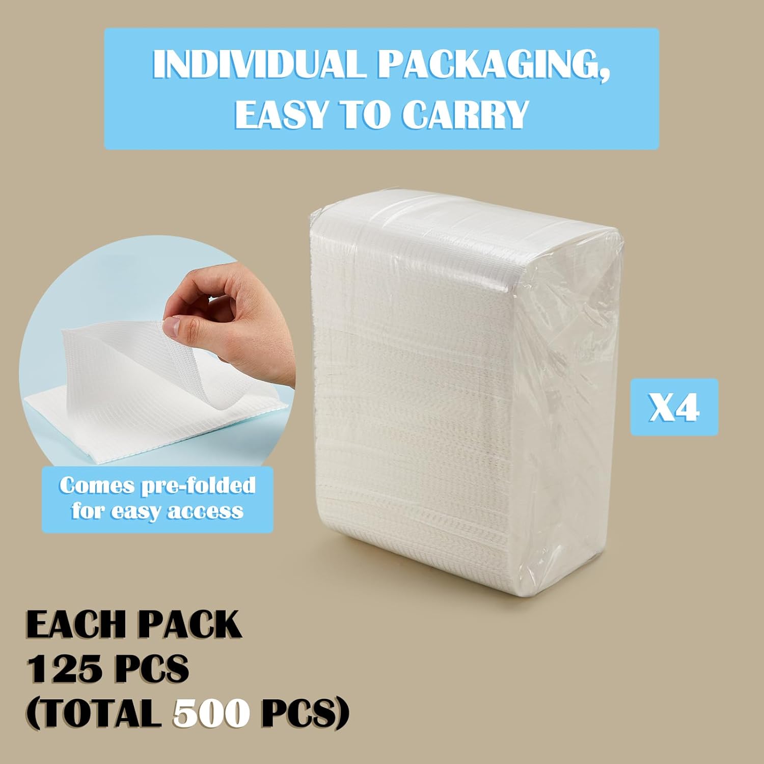Mixweer 500 Pcs Baby Disposable Changing Pads 13 x 18 Inch Quick Absorb White Diaper Changing Table Pads Sanitary Liners Soft Waterproof for Baby Child Adult Pets Travel Change Stations