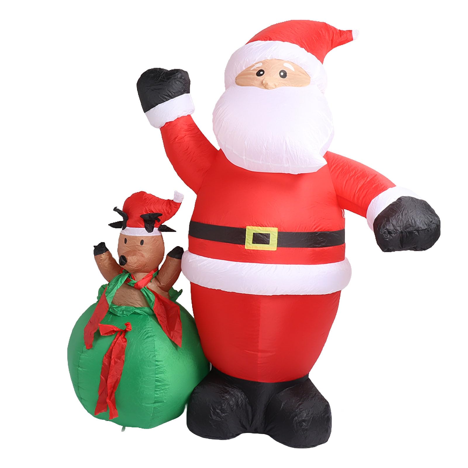 Père Noël Gonflable de Noël de 6,2 Pieds avec Lumière LED, Décorations de Cour étanches IP44 pour Festival en Plein Air (Prise UE 220-240V)