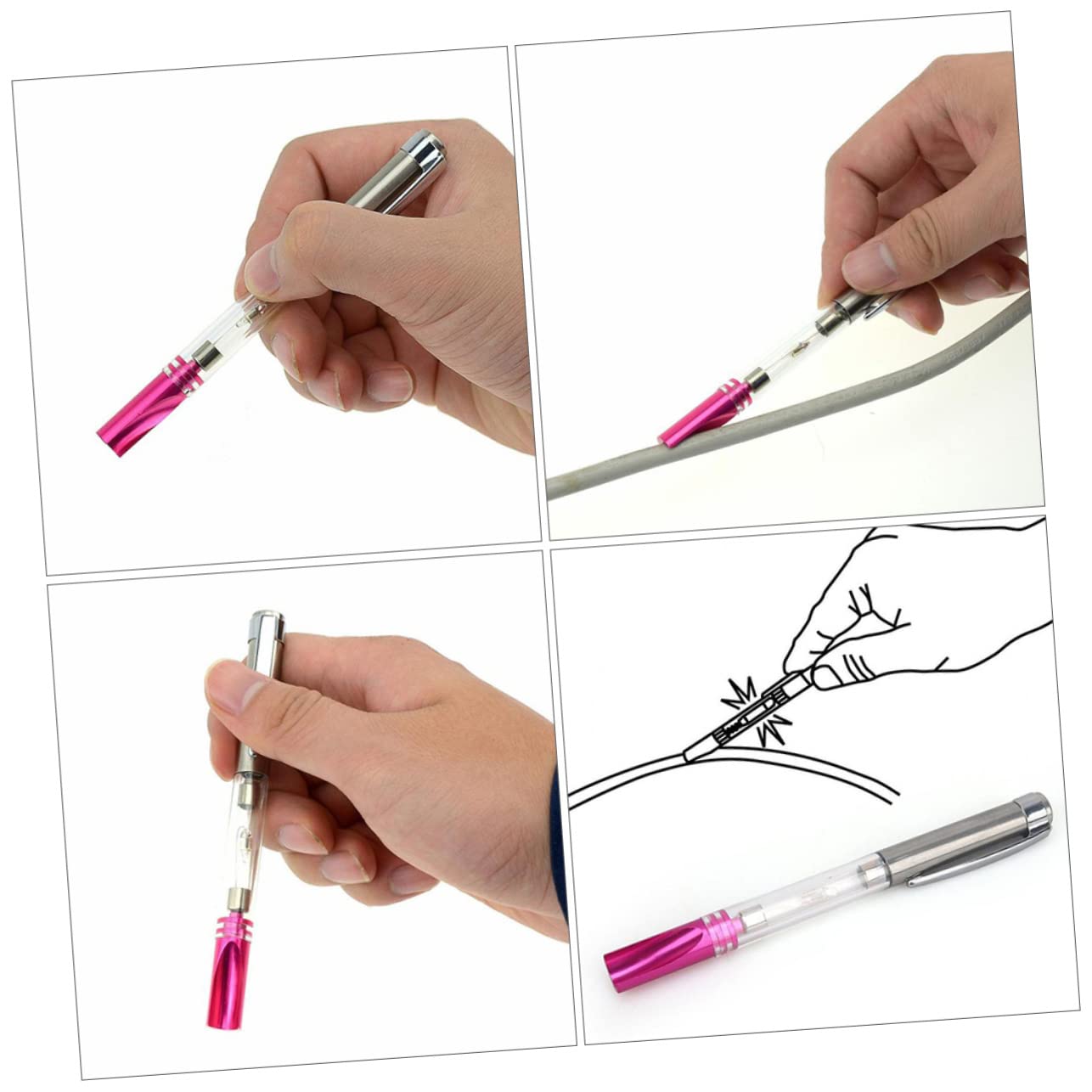 2pcs Portable Car Ignition Tester Pens for Spark Plug Wire Coils Diagnostic Tool with High Brightness Indicator Light for Automotive Engine Spark Testing