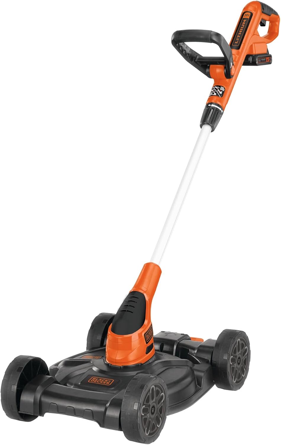 BLACK+DECKER Weed Eater, Lawn Edger and Cordless Lawn Mower 3 in 1 Combo, Includes (2) Batteries, Charger, 12 Inch Battery Powered String Trimmer and Lawnmower, Adjustable Length and Height (MTC220) 3-in-1 Mower Only