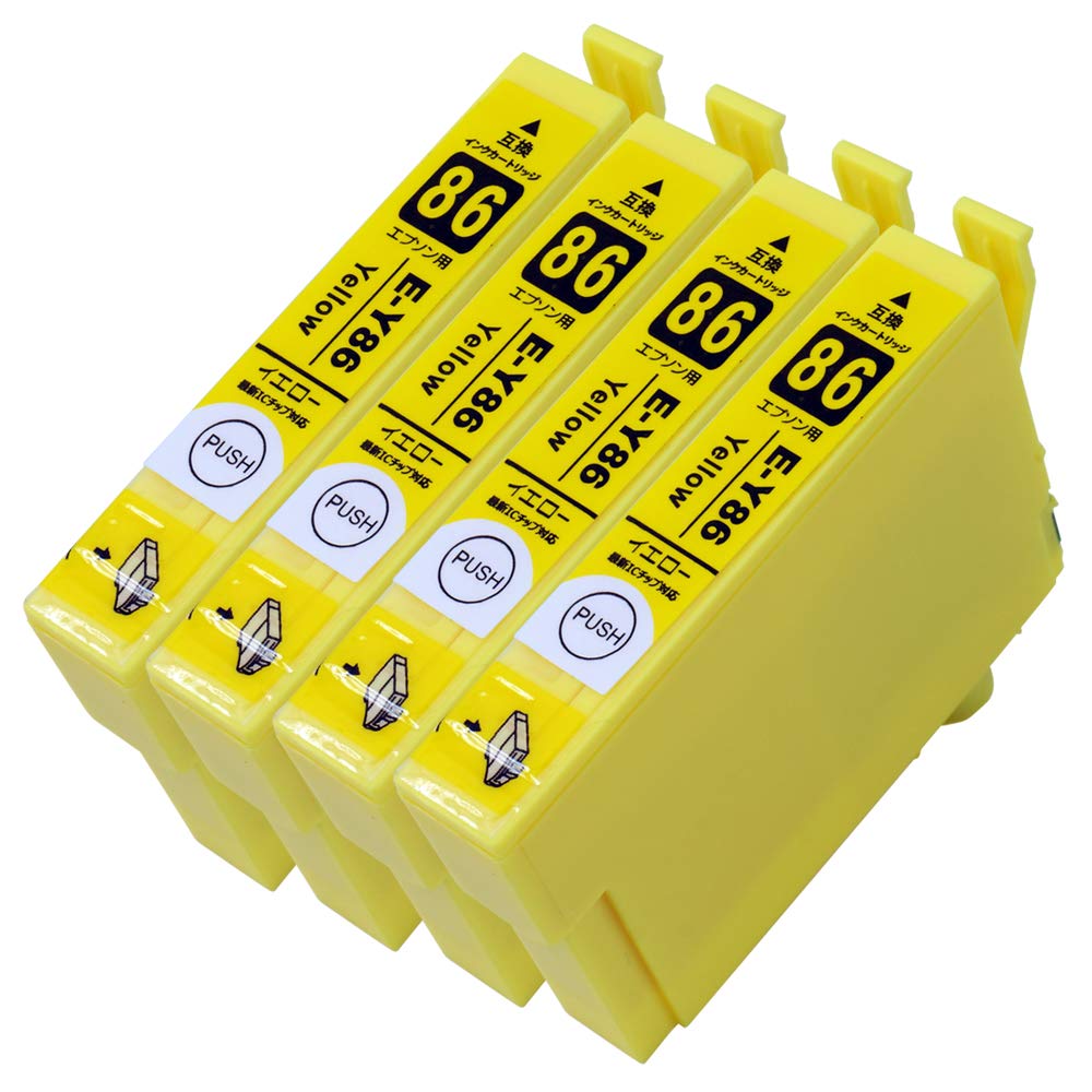 Amazon.co.jp: EPSON エプソン IC86-(Y/イエロー)【4本セット】【大