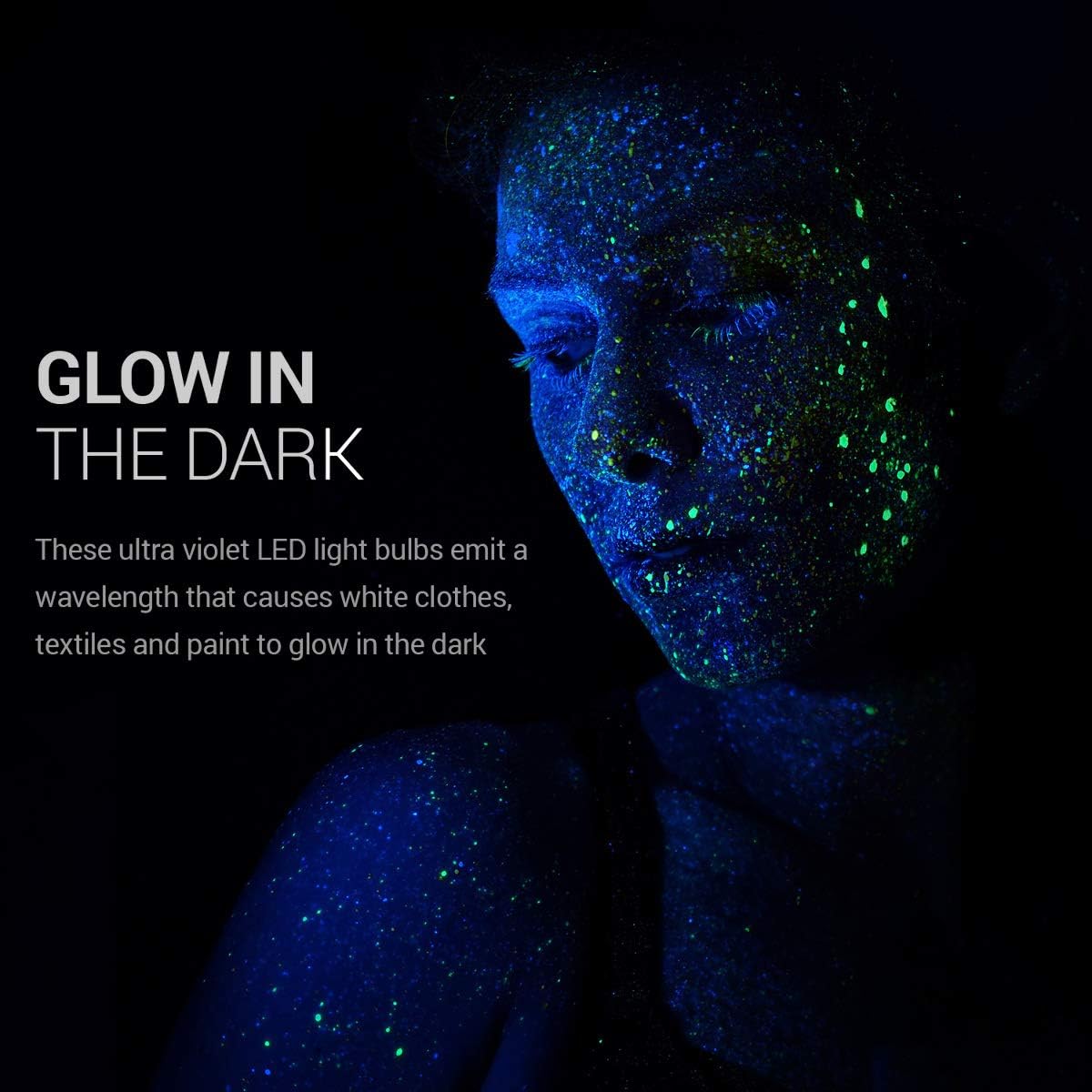 Super Cheap 🛒 kwmobile Black Light Bulbs E26 - LED Ultraviolet Blacklight UV Bulb - Glow in the Dark Ultra Violet Neon Fluorescent Party Lights - Pack of 2, 7W