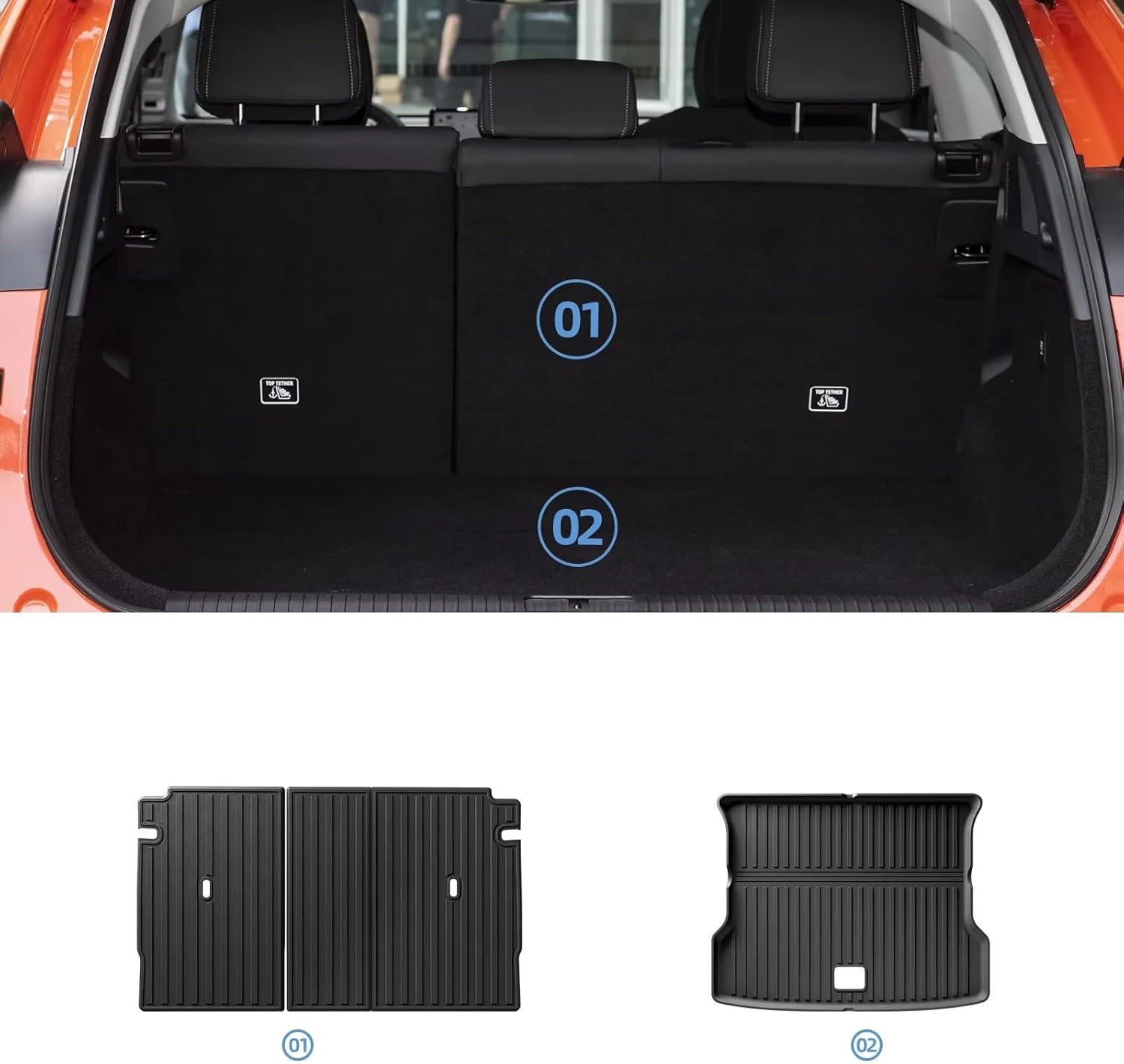 for Xpeng G6 2023-2025, Car Floor Mats Cargo Liner Trunk Pad Foot Mat Set Car Accessory(8pcs Sets)