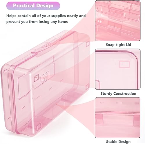 Miniatura 5 de Caja de lápices de gran capacidad, estuche de plástico para niños, niñas, niños y adultos, caja de almacenamiento de lápices duros con tapa