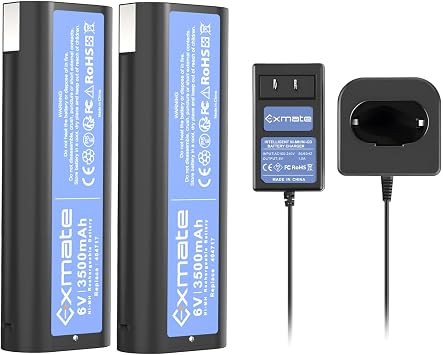 2Pack 6V 3.5Ah Battery and Charger for Paslode 404717 B20544E BCPAS-404717 BCPAS-404717SH for 404400 900400 900420 900600 901000 902000 B20720 CF-325 IM200 F18 IM250