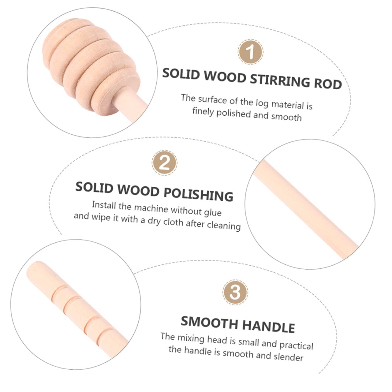 FELTECHELECTR 20pcs Bee Stick Honey Mixing Stick Honey Ladle Honey Dippers Server Honey Rod Syrup Dipper Sticks Jam Honey Stir Sticks Honey Wand Honeycomb Wand Honey Scooper Wood re-usable