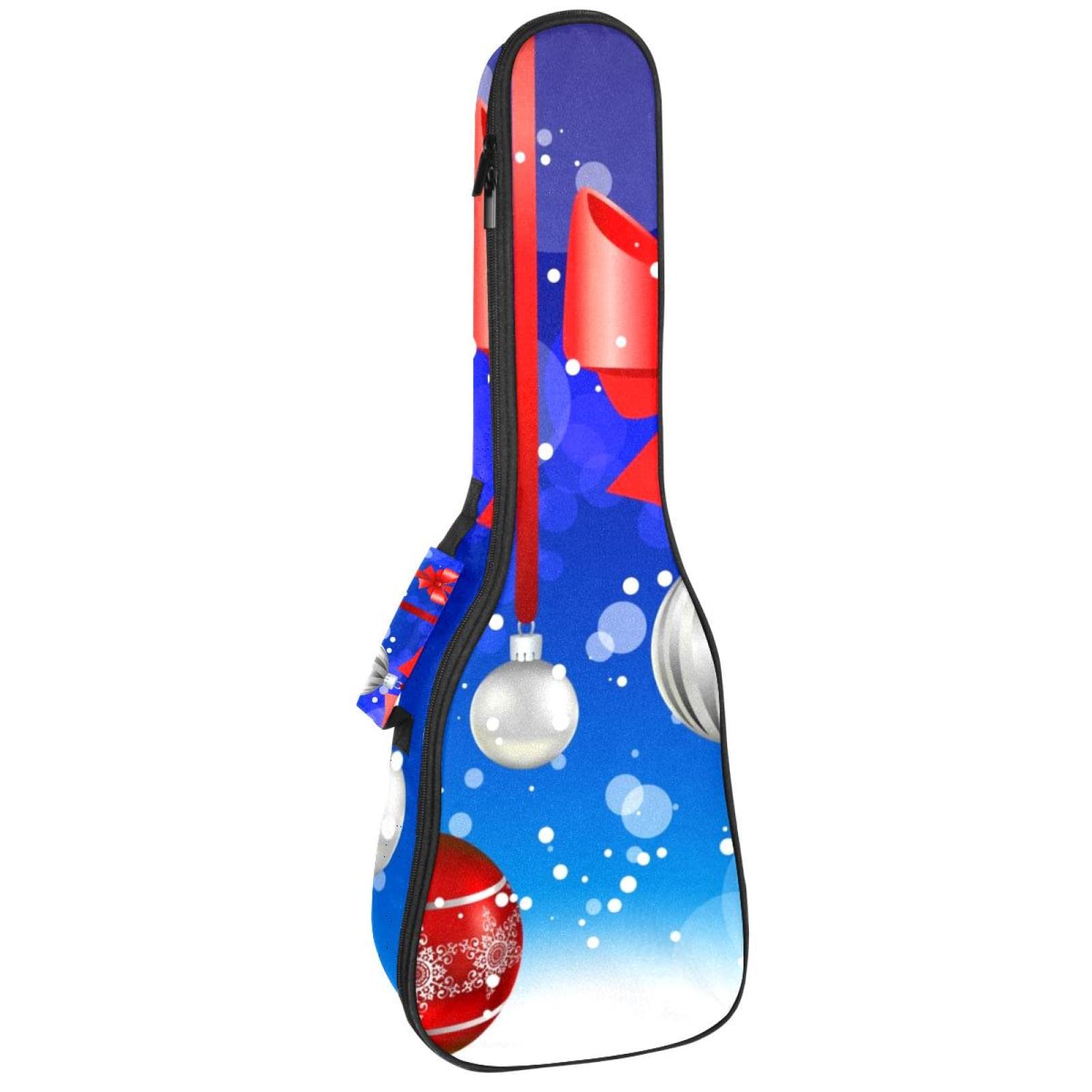 Sac à dos robuste pour ukulélé de concert - Sac de rangement pour ukulélé soprano - Sac rembourré de 10 mm - Boule à suspendre avec nœud rouge