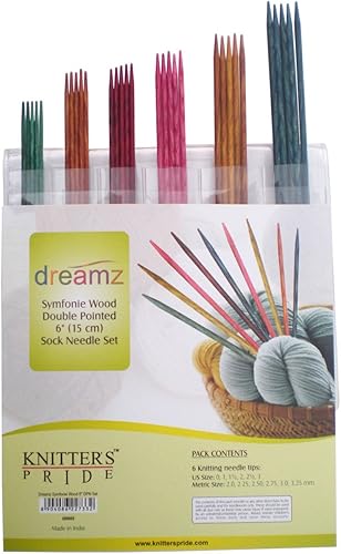 Knitter's Pride -Dreamz - Juego de agujas de doble punta de 6 pulgadas, kit de calcetines
