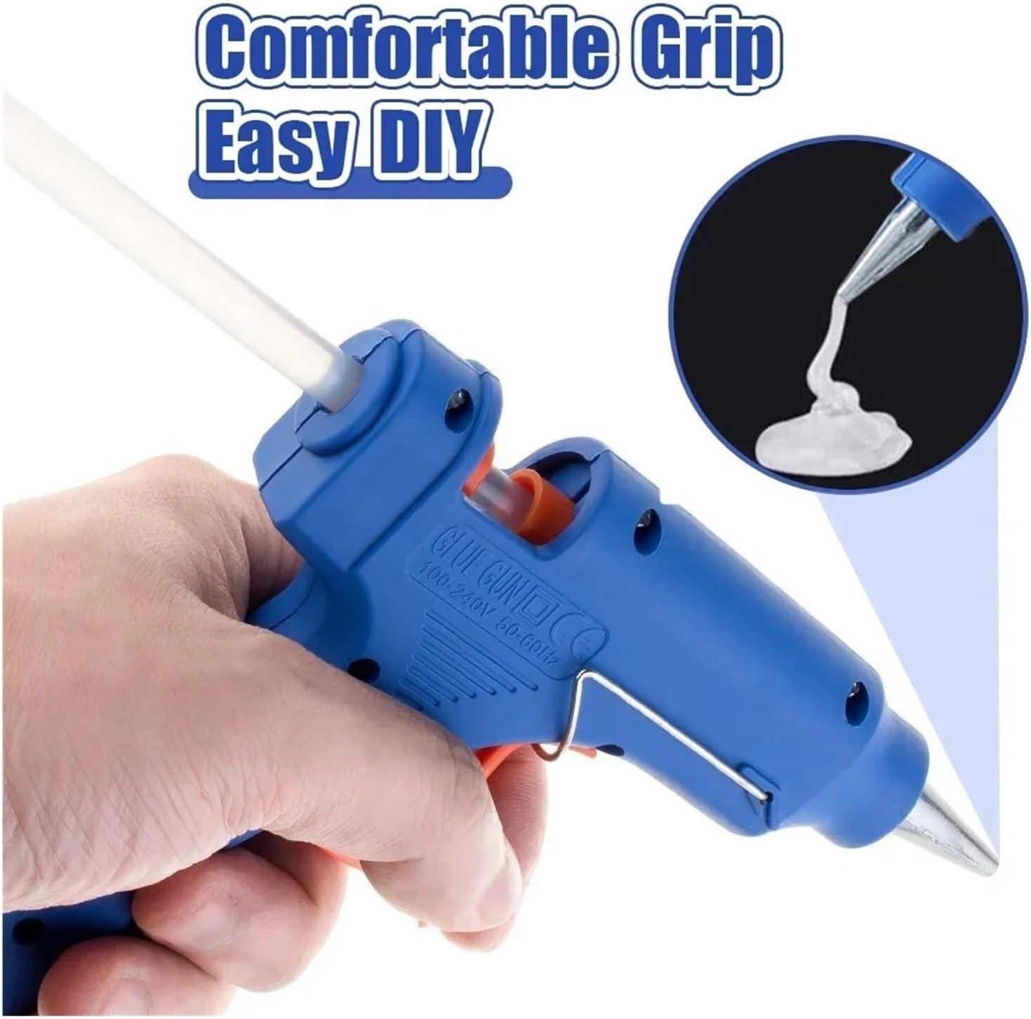 Hot Melt Glue Gun with 7mmx100m Glue Stick 20W Electric Mini Household Heating Temperature Heat Tool for Home DIY, Crafts DIY Craft Projects and Home Quick Repairs (One Color Only