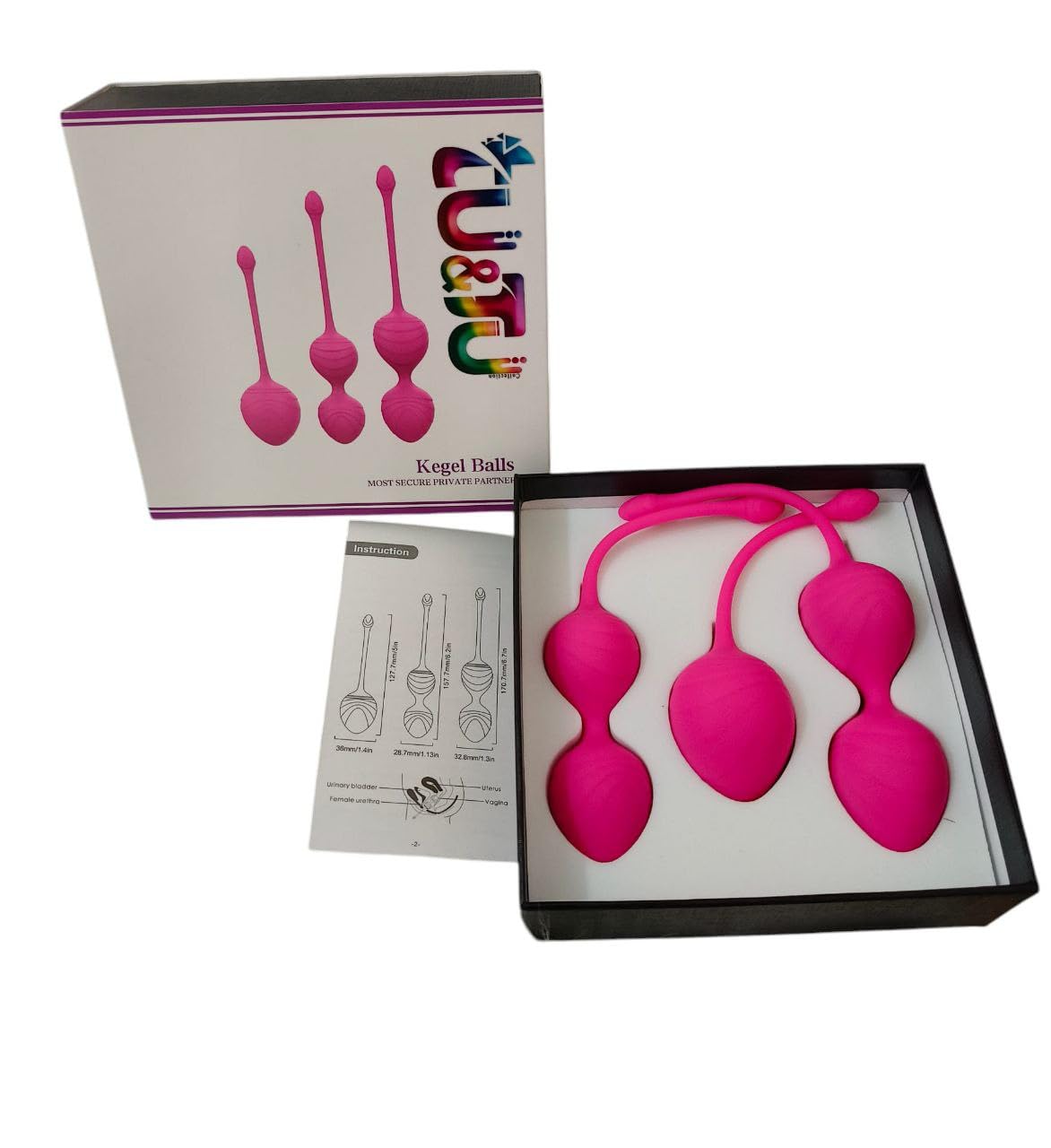 Palline Keger in silicone medico cinese 3 in 1. Palle pelviche. Esercizio di controllo della vescica e rafforzamento della parete pelvica