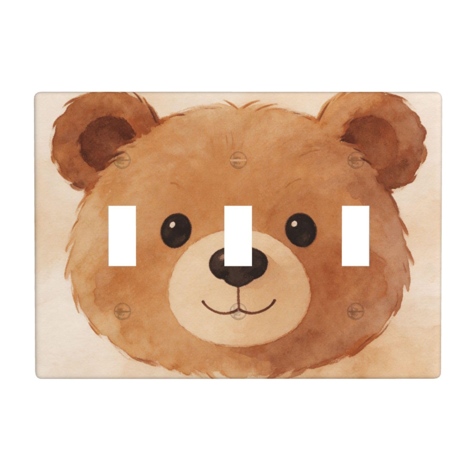 Bear Wash Art 3 Gang Switch Plate Cover-Unbreakable Polycarbonate Wall Plate, Heat Resistant Toggle Switch Decor for Home