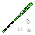Bat & Ball Set - Graffiti Plastic Bat & Ball Homerun Set- David Ortiz Backyard Baseball Set for Youth, Kids, Teenagers, Adults (Bat & Ball Set, Green/Purple)