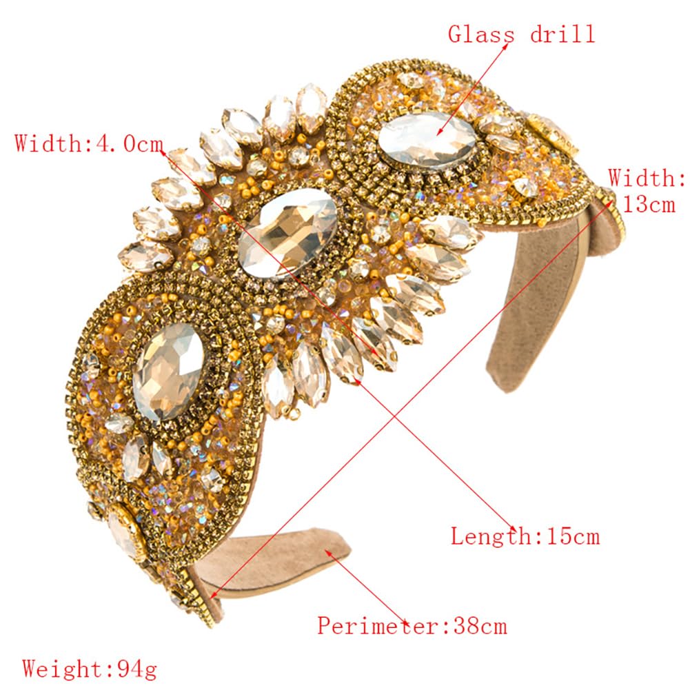 Haarbänder für Frauen Strass Stirnbänder Strass Breit Haar Hoop Haarband Glitzer Stirnband für Damen Strass-Stirnband Bling Vintage Barock Stirnband Crystal Haarband mit Strasssteinen