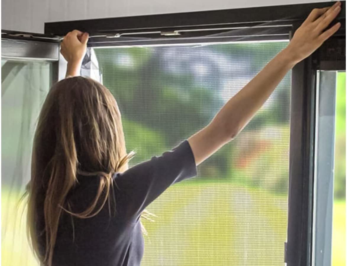 Zanzariera Per Finestre - 2x1.5m, Nastro Autoadesivo, Bianco, Confezione Da 3 Pezzi