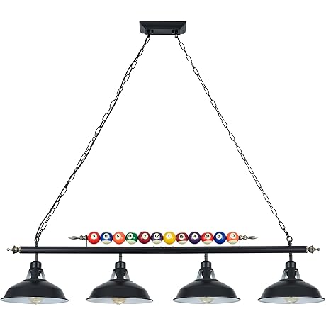 4-Light Modern Billiard Table Lights for 7'-8' Pool Table
