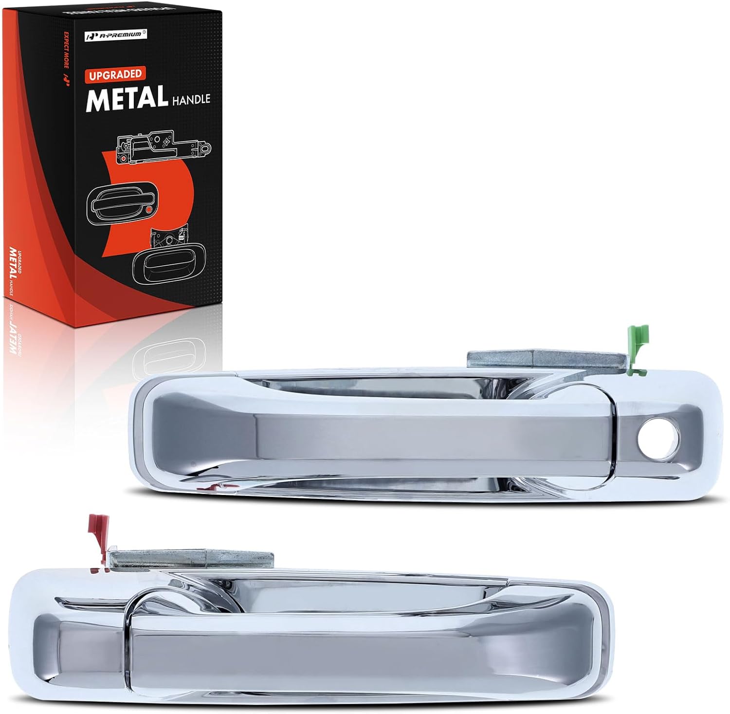 A-Premium Upgraded Metal Exterior Door Handles Compatible with Ram 1500 2500 3500 2011-2018 & Dodge Ram 1500 2009-2010, Ram 2500 3500 2010, Chrome, 2-PC Set, Front Driver & Passenger Side