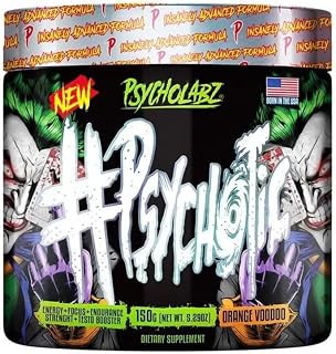 PréTreino Psycholabz Psychotic 150g - Sabor Orange Voodoo - Psycholabz