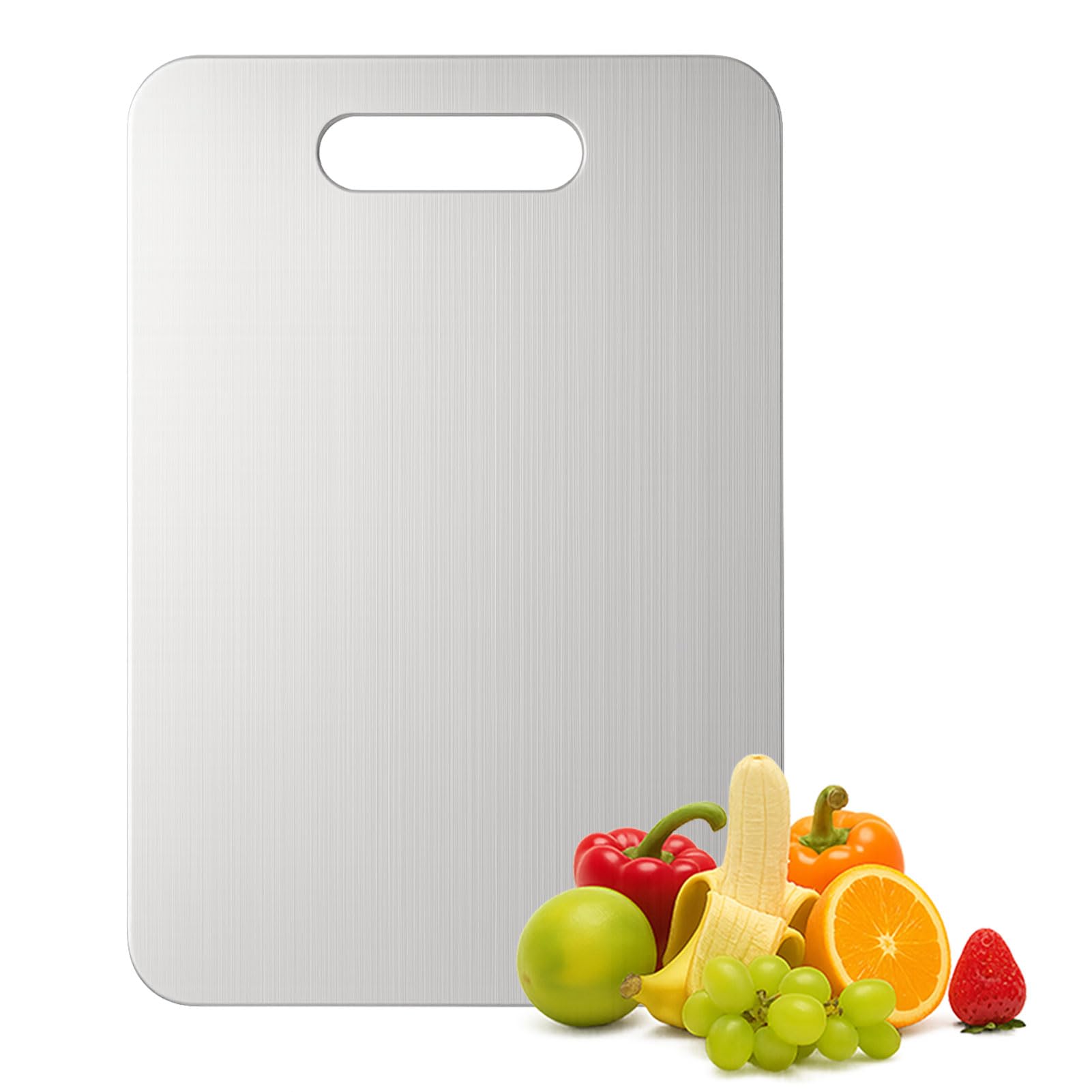 Titanium Cutting Board, 100% Pure Titanium Chopping Board for Kitchen, Hygiene & Durability Double Sided Cutting Board, Non toxic Chopping Board, Dishwasher Safe (13.2“ x 9.4”)