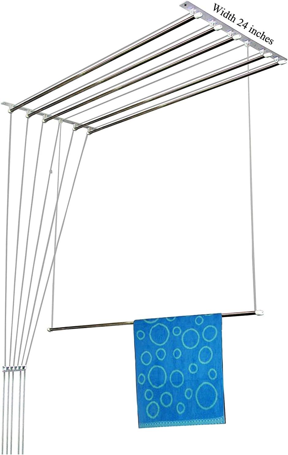 - NR INDUSTRIES Stainless Steel Rust Proof Ceiling Clothes Hanger/Rack Roof Mount Cloth Dryer with Individual Drop Down Railers (7 Feet x 6 Pipes= 42 RFT