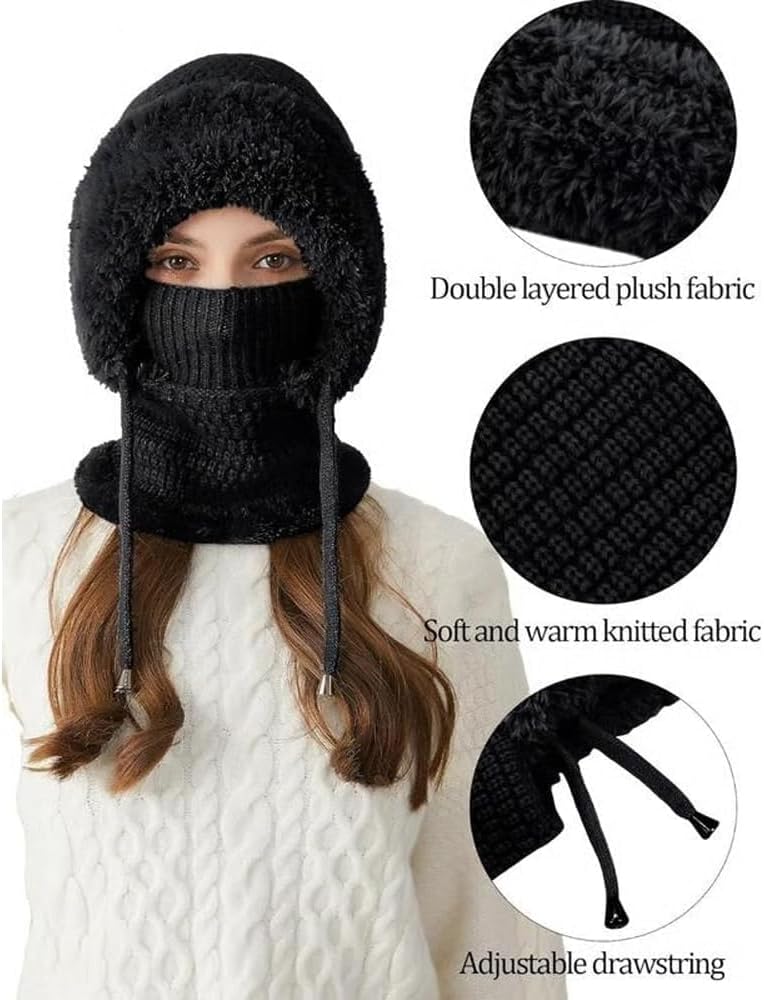 Snowpal Hat, 3 in 1 Beanie Snow Pal Hat for Women with Scarf and