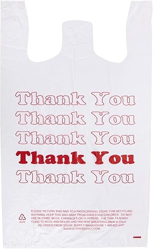Miniatura 10 de Caja blanca de agradecimiento de 500 a 11  x 6 x 21 pulgadas grosor de 048 mil HDPE tamaño estándar de supermercado