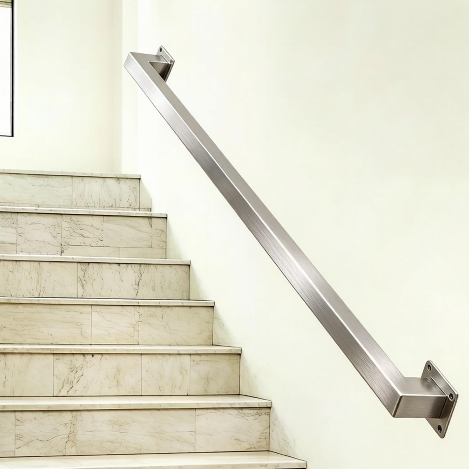 Liyadolaam Women's One Color Stair Grab Bar 200Kg Load Capacity Anti-Slip Balance Assistance Safety Handrail Wall Mount Stair Railing For Elderly Disabled Pregnant (9Ft/270Cm)