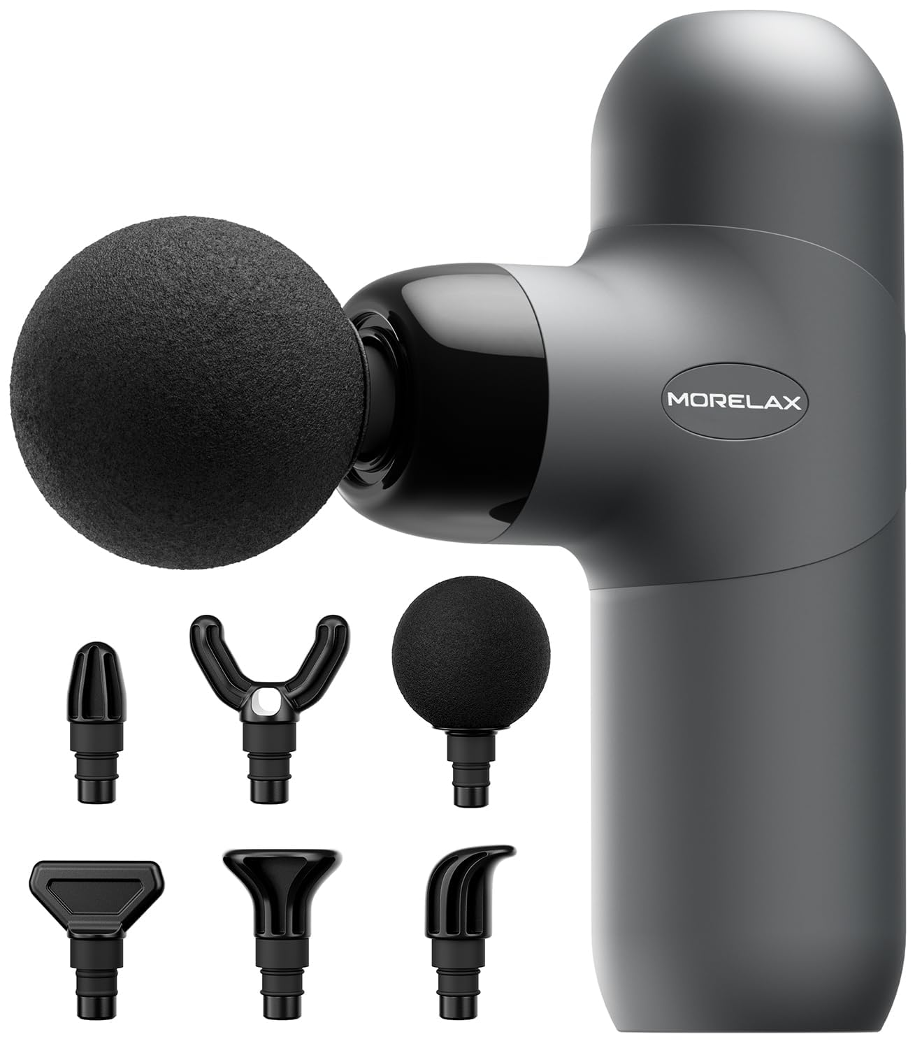 Morelax Mini Massage Gun Percussion Muscle Massager for Back Pain Relief Compact Sports Travel Massage Gun with 6