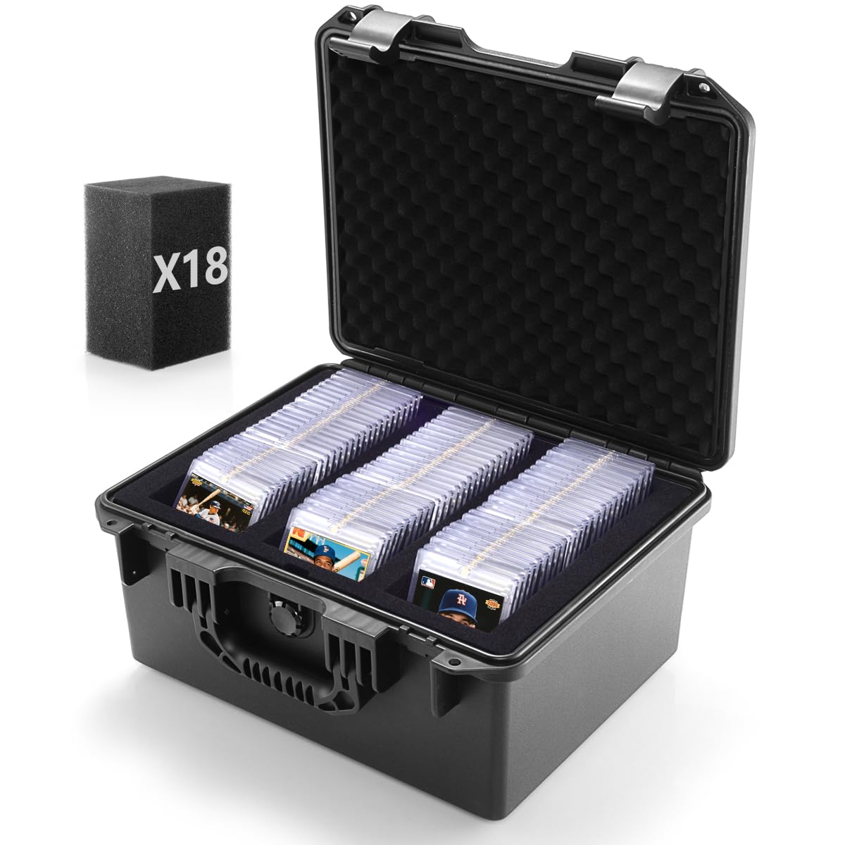 Valigetta Carte Gradate, Porta Slab PSA Box per 90 Carte Graded, Trading Cards Holder Box, Custodie Resistenti Scatola Portaoggetti per Top Loaders, Carte Sportive, One Touch