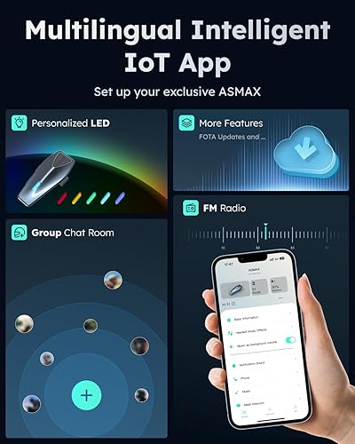Miniatura 4 de Auriculares Bluetooth S1 para motocicleta con 3 modos de intercomunicación, comunicación de malla de 8 conductores, voz AI, radio FM, volumen