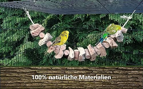 Vogelschaukel, Knabberseil mit Korken und Korkrinde, Korkseil 60 cm, Wellensittich, Papageien, Nymphensittich