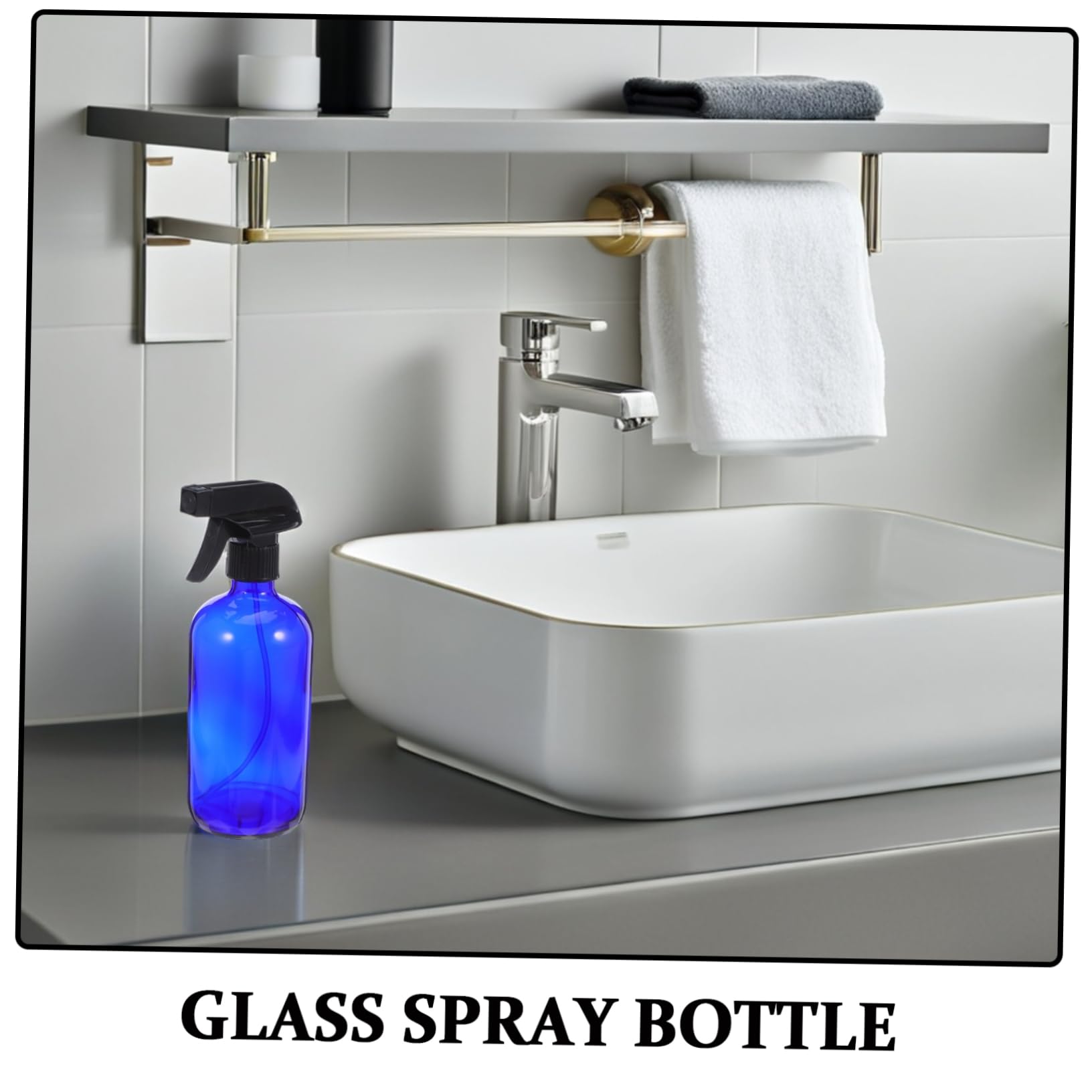 Bottiglia Spray in 500ml Blu, Riutilizzabile | Set 2 Pezzi Pompe e Tappi, per Profumo e Make-up Water, Formato da Viaggio