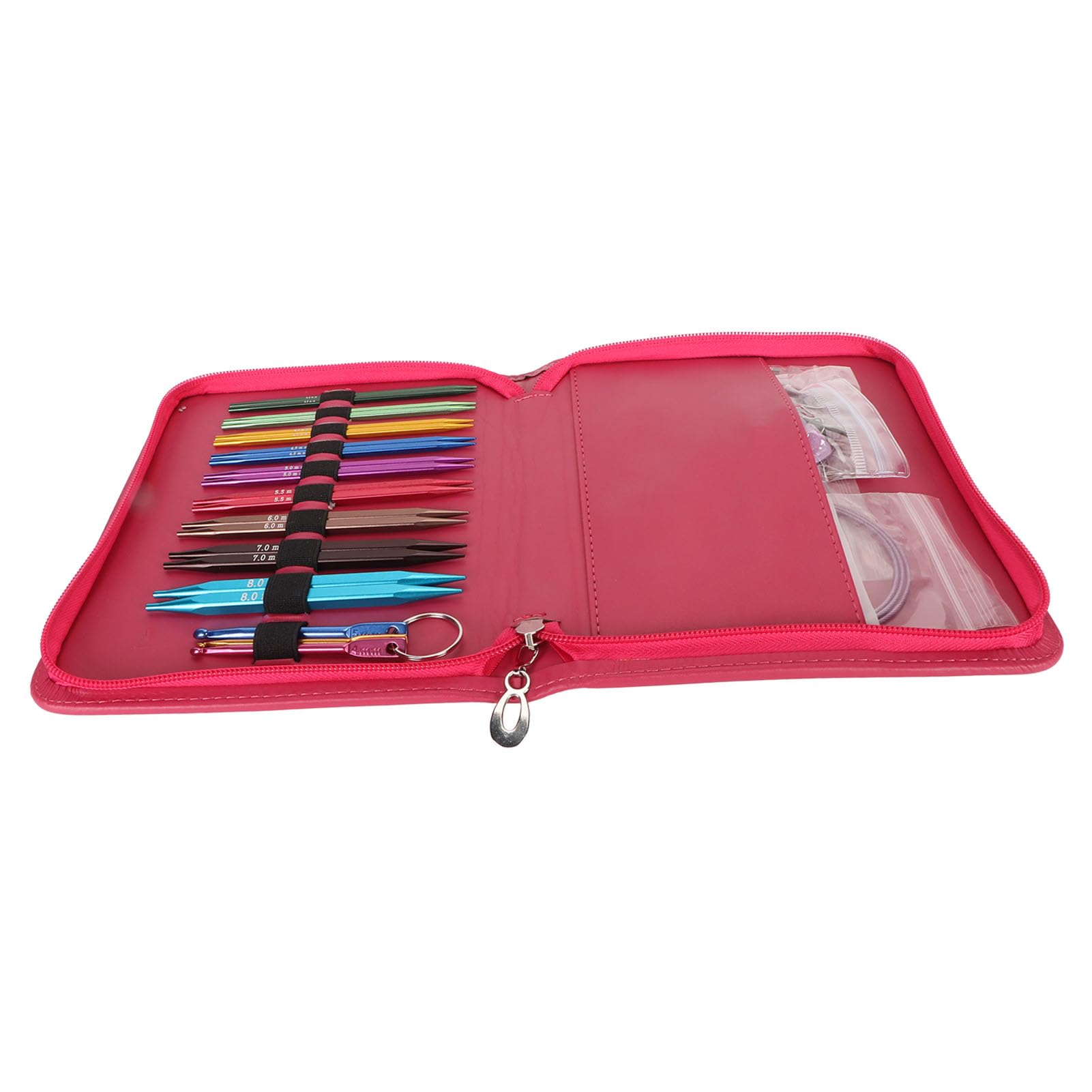 Qudinip Juego de Agujas de Tejer Circulares Intercambiables Diseño Ergonómico para Tejer Fácilmente Cómodo para Amantes de las Manualidades Aluminio 9 Pares
