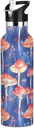 Miniatura 14 de Lightning Rose Gold Leak Proof & BPA Free Sports Insulated Water Bottle With Straws Leak-proof Hot & Cold Double Walled for Sport Gym Outdoor Travel