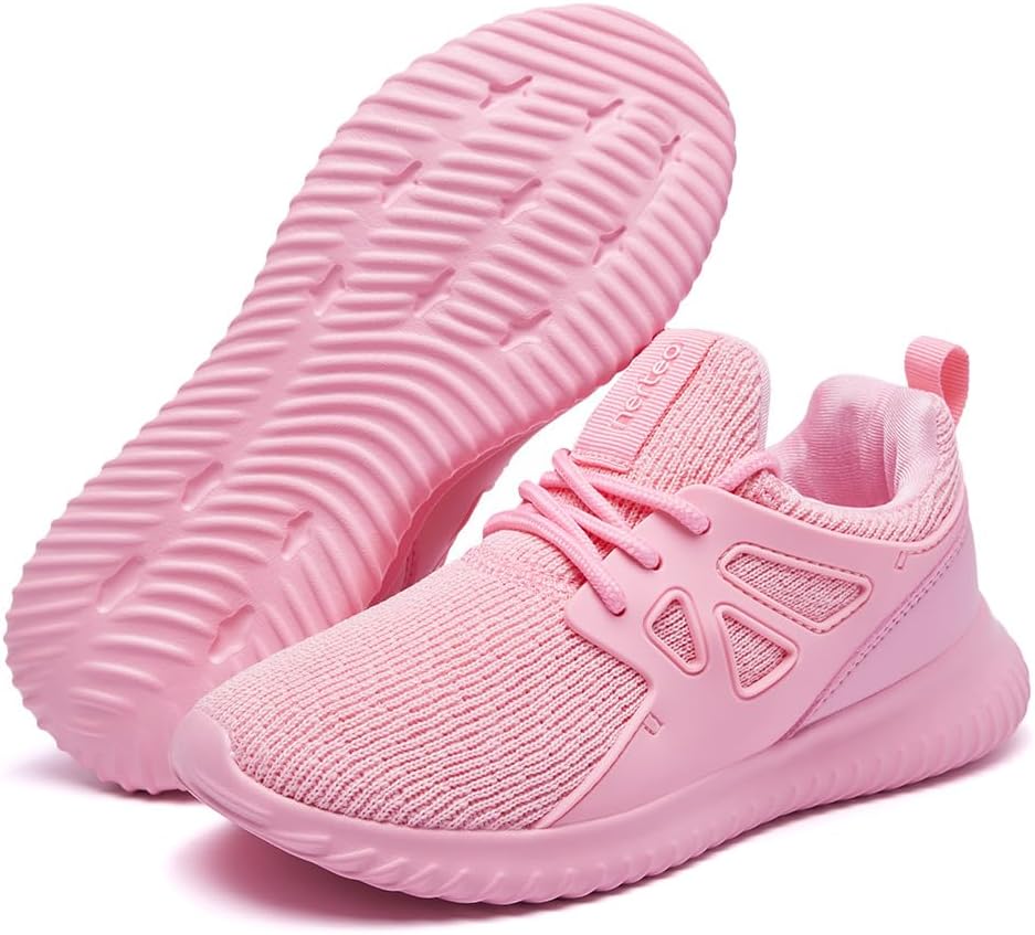 nerteo Girls Shoes Slip on Sneakers Fashion Tennis Walking Athletic Running Training Shoes for Kids, Teen Child Youth Shoes for School, Sports Light Pink Sneakers Size 13 Little Kid - Image 7