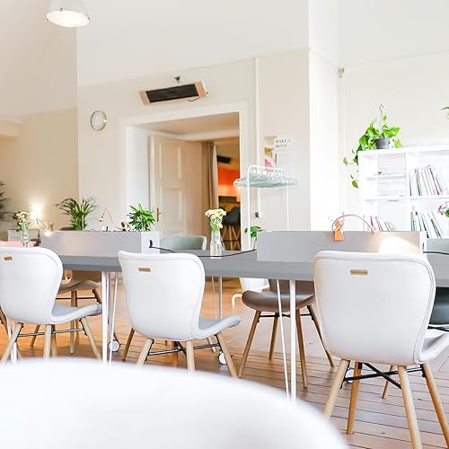 Miniatura 229 de Kaboon Mesa universal de 45.67 x 23.62 pulgadas, escritorio sólido de una pieza, encimera de melamina reversible, escritorios dobles, escritorio en