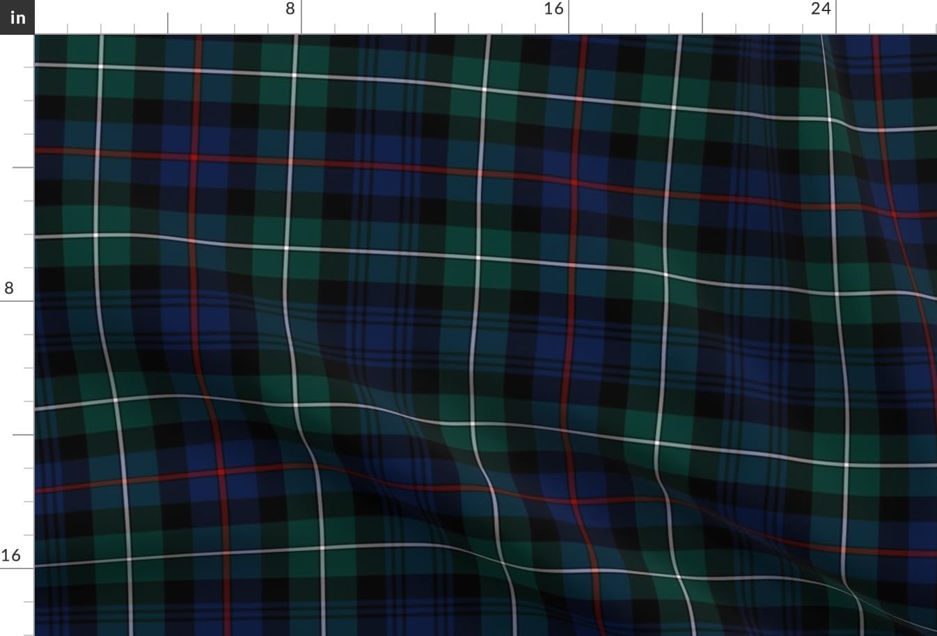 Spoonflower Fabric - Blue Tartan Plaid Green Plaid Red Tartan Scottish Mackenzie Mackenzie Printed on Chiffon Fabric Fat Quarter - Sewing Fashion Apparel Dresses Home Decor
