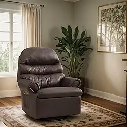 Poltrona do Papai Amamentação Reclinavel Sala Quarto Corino Corano Acolchoada Marrom Top Sofas