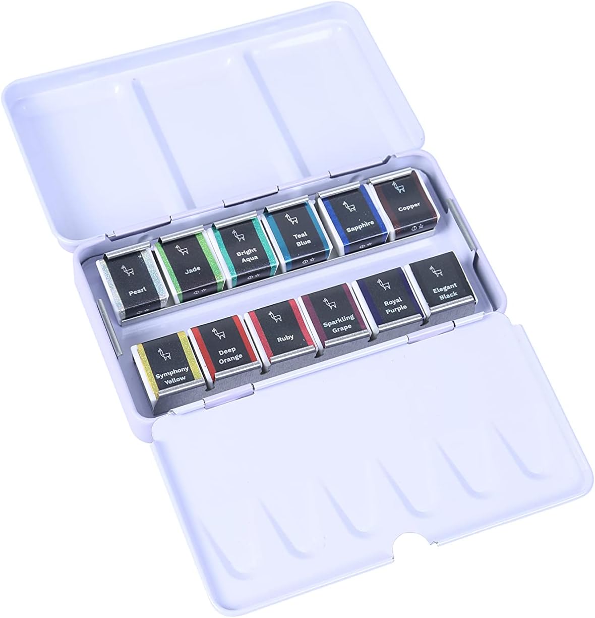 Etchr Pearlescent Watercolor Set of 12 - Versatile Watercolor Paint Set - 12 Metallic Watercolor Paints - 12 Color Metallic Watercolor Paint Set