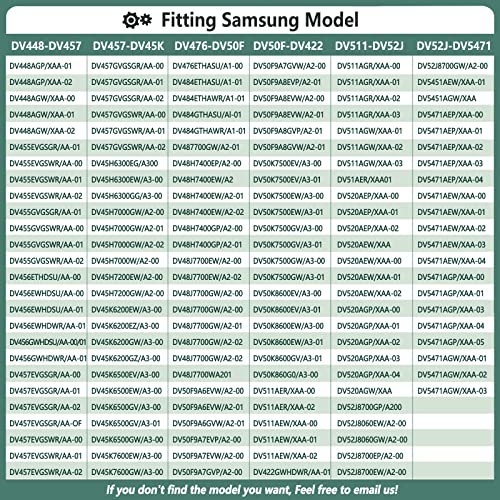 Upgraded Dryer Repair Kit Compatible With Samsung Dryer Includes Dc97-16782A Dryer Roller Dc93-00634A Idler Pulley 6602-001655 Dryer Belt, Figures 6 And 7 Are Fit Models #TOP5