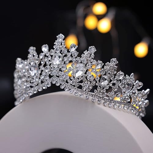 Miniatura 8 de Kamirola - Corona de reina y tiara corona de princesa para mujeres y niñas, diademas de cristal para novias, disfraces góticos de Halloween para