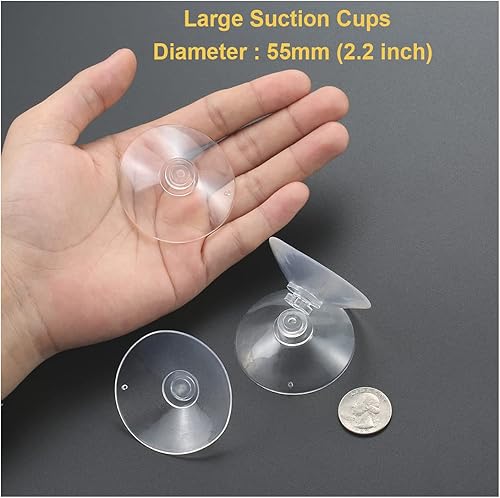 Miniatura 3 de 30 ventosas grandes de 2.165 in transparentes gruesas sin ganchos sin agujeros, almohadillas de plástico PVC de resistencia profesional para