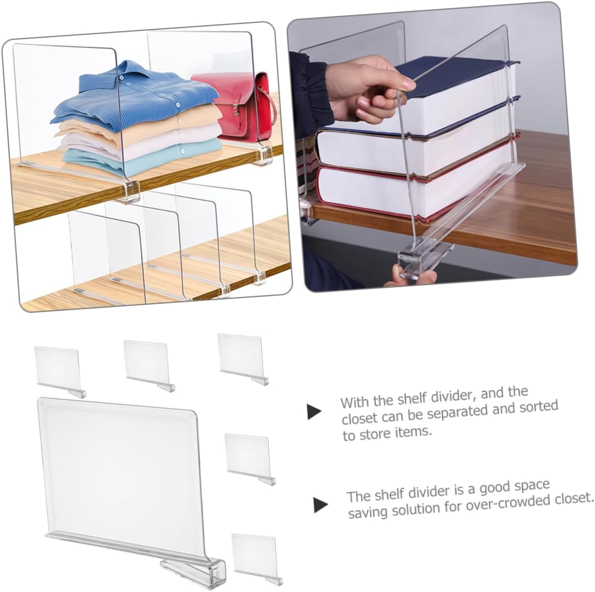 6pcs Wardrobe Clothes Organizer Closet Shelf Dividers Partition Board Organizer Storage Board