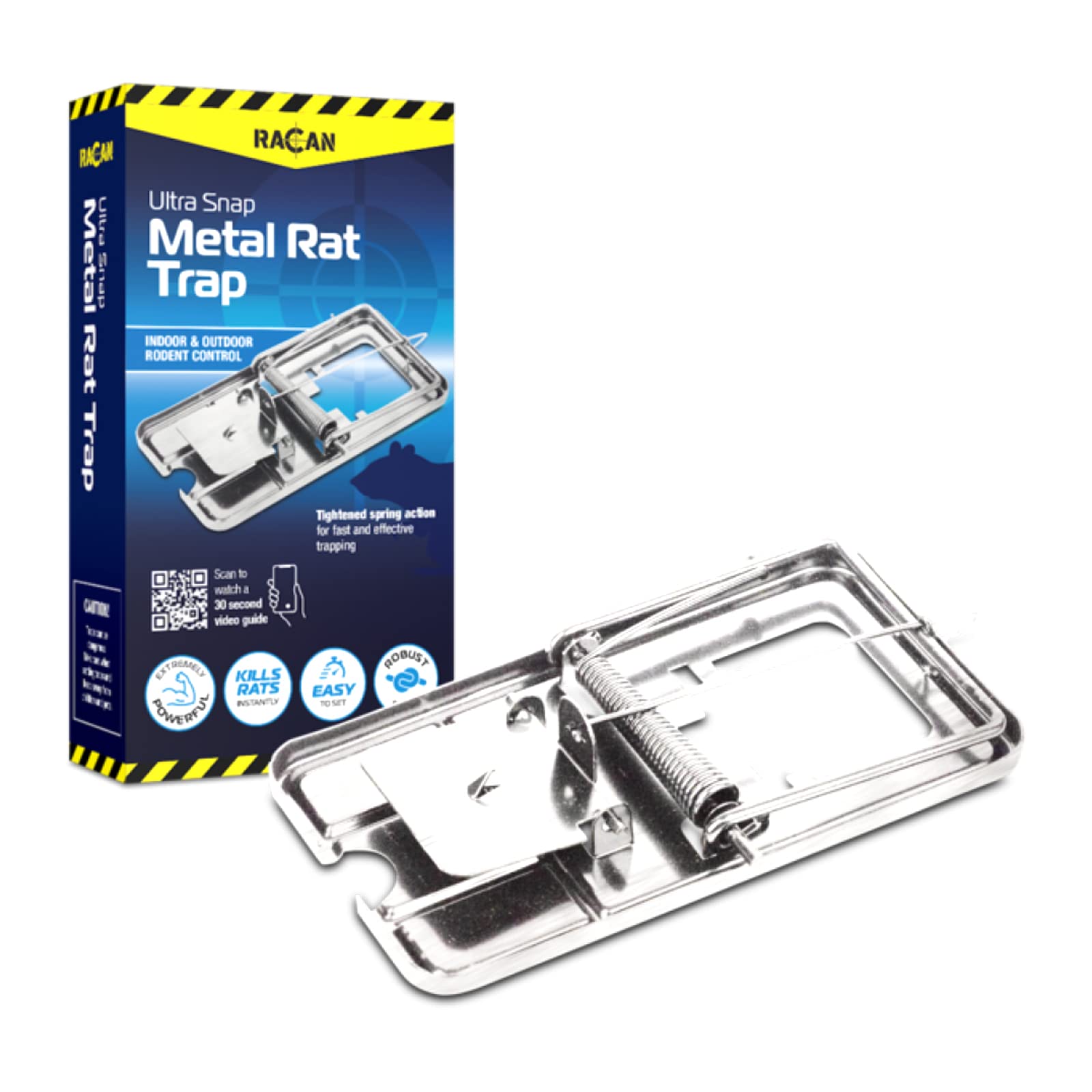 Racan Ultra Snap Metal Rat Trap, White
