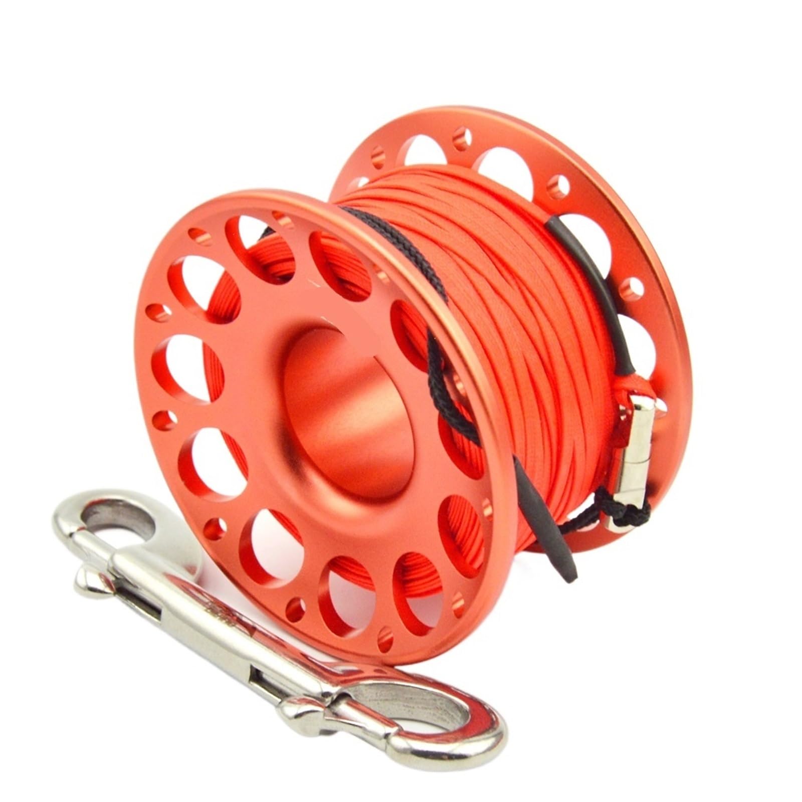 Dive Finger Reel, Scuba Diving Finger Spool Reel Aluminum Alloy Double Ended Hook Multicolor 15/30m(Orange 30M)