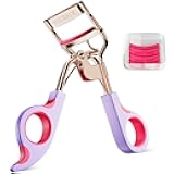 Eye Lash Curler with 6 Replacement Pads, Whalrace Eyelash Curlers Superior Curling Effect, Beautiful and Easy to Identify-Rose Gold Purple Red
