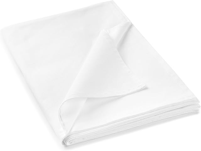 Wysokiej jakości prześcieradło bez gumki 220x240-150g/m2 100% bawełna Oeko-Tex - prześcieradło klasyczne - najwyższej jakości w pięknym białym kolorze (220x240)