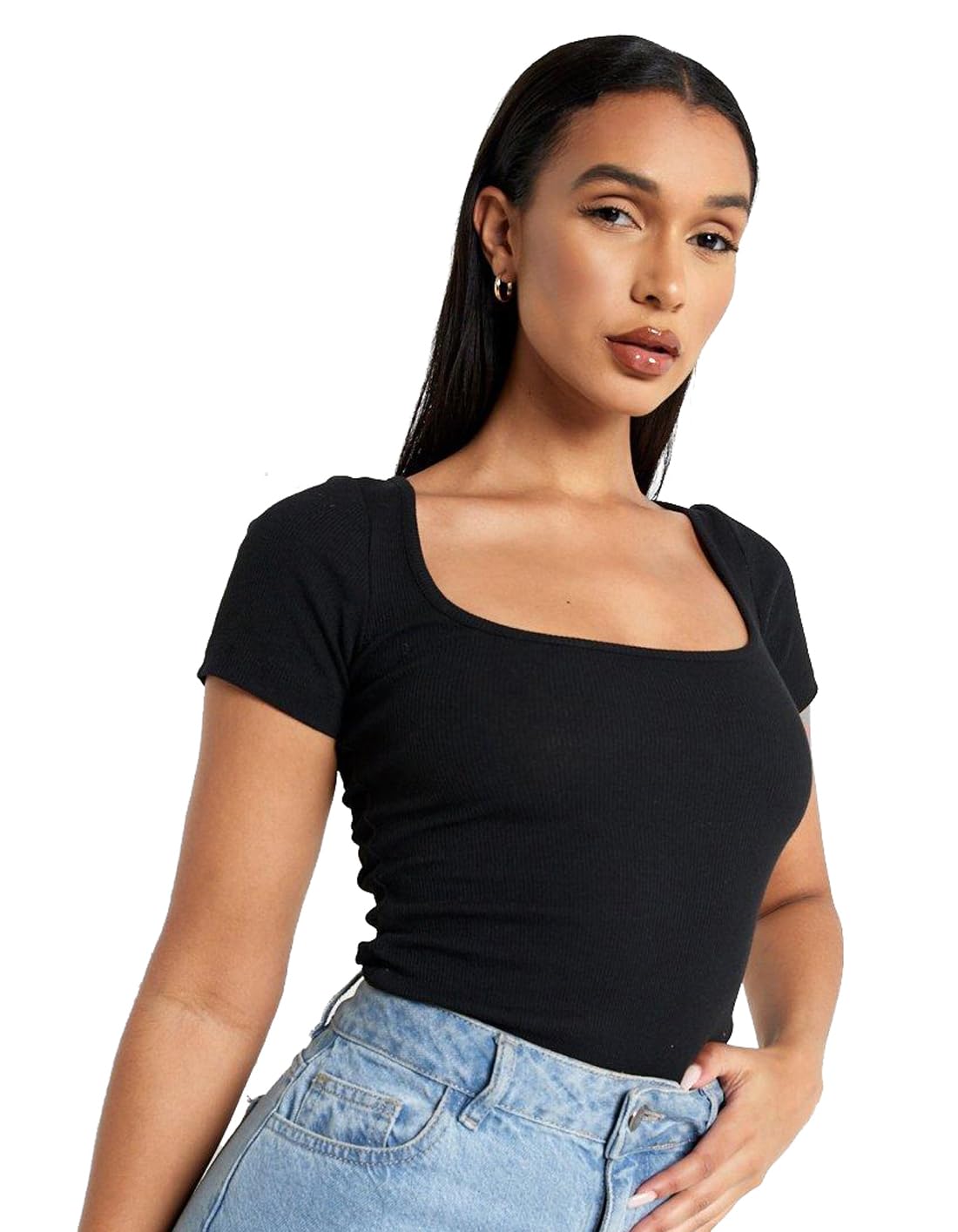 Stars and You Short Sleeves Square Neck Rib top - Review, Price and Buying Guide